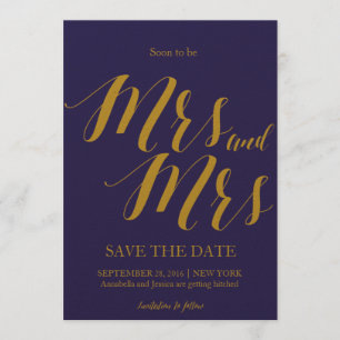 Invitation Bientôt être Mme et Mme Lesbian Sauvez la date