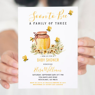 Invitation Bientôt être une famille de 3 Baby showers