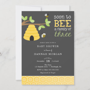 Invitation Bientôt être une famille de trois Baby showers