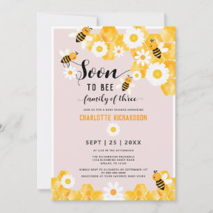 Invitation Bientôt La Famille De Trois Bumble Bee Baby shower