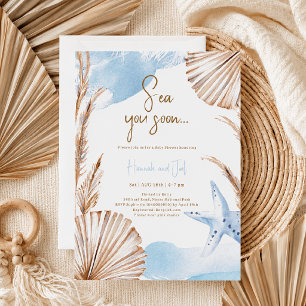 Invitation Bientôt l'Océan d'Été Garçon Bleu Baby Shower