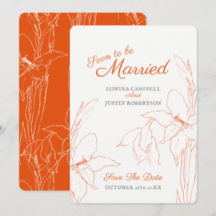 Invitation Bientôt mariée botanica gladiolus orange