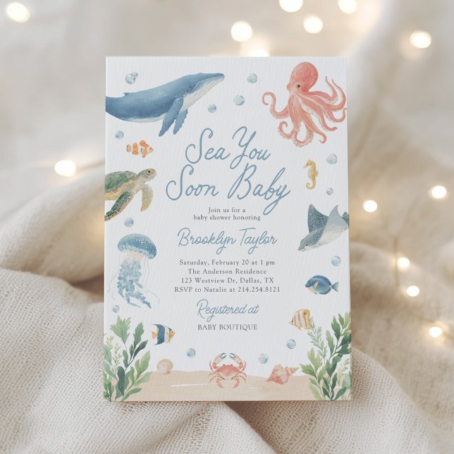 Invitation Bientôt sous la mer Baby Shower (Créateur téléchargé)