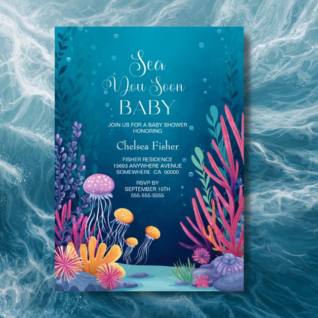 Invitation Bientôt sous l'océan Baby Shower (Créateur téléchargé)
