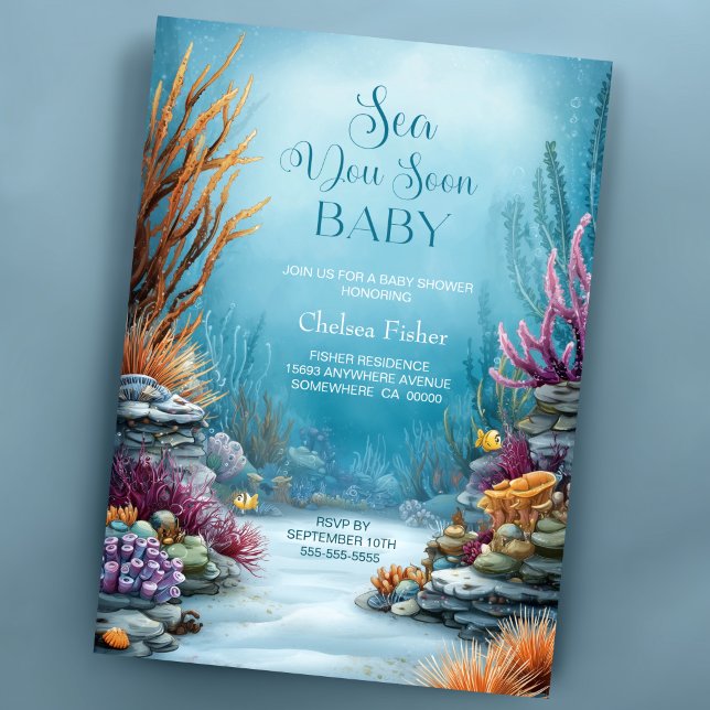 Invitation Bientôt sous l'océan Baby Shower (Créateur téléchargé)