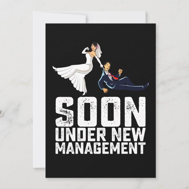 Invitation Bientôt sous nouvelle direction Mariage drôle Funn (Devant)