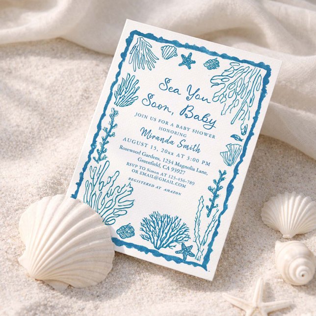 Invitation Bientôt sur la côte Baby Shower (Créateur téléchargé)