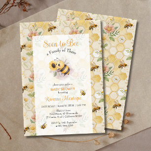Invitation Bientôt une famille de trois Baby Shower sur mesur