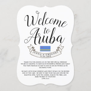 Invitation Bienvenue à Aruba Personnalisation du mariage de