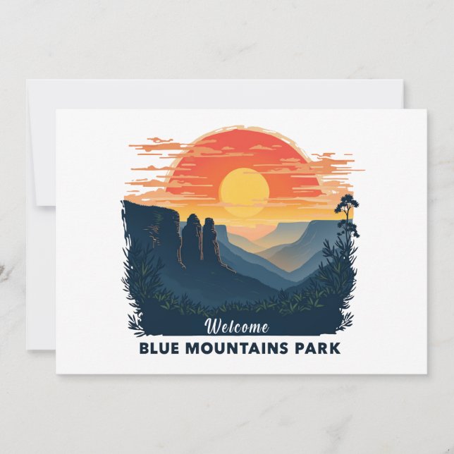 Invitation Bienvenue à Blue Mountains National Australian Par (Devant)