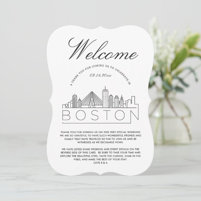 Invitation Bienvenue à Boston | Détails des clients (Debout devant)