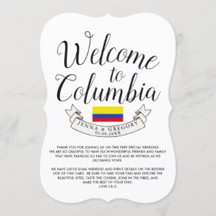 Invitation Bienvenue à Columbia Personnalisation du mariage