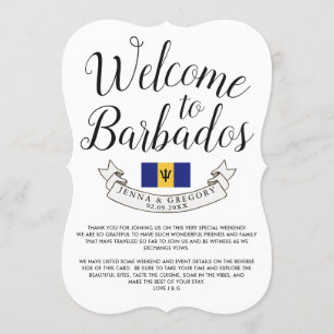 Invitation Bienvenue à la Barbade   Cadeau de mariage de dest