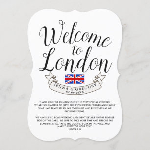 Invitation Bienvenue à Londres   Personnalisation du mariage