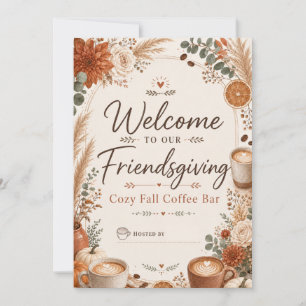 Invitation Bienvenue à notre bar à café Friendsgiving