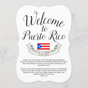 Invitation Bienvenue à Porto Rico Destination Wedding Favor