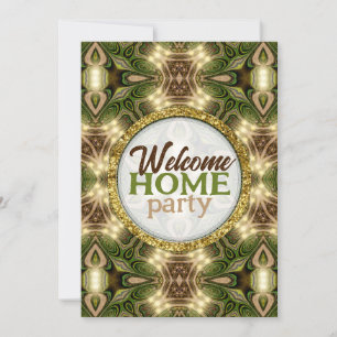 Invitation Bienvenue Accueil Batik Earth Green Gold Forest Pa