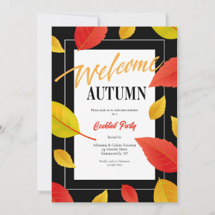 Invitation Bienvenue automne tendance