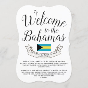 Invitation Bienvenue aux Bahamas Personnalisation du mariag