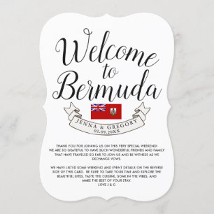 Invitation Bienvenue aux Bermudes   Cadeau de mariage de dest