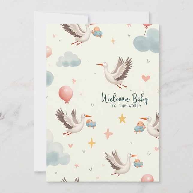 Invitation Bienvenue bébé (Devant)