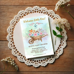 Invitation Bienvenue Bébé Brouette Baby Shower