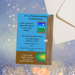 Invitation Bienvenue chez vous, ouverture de porte pour pendr