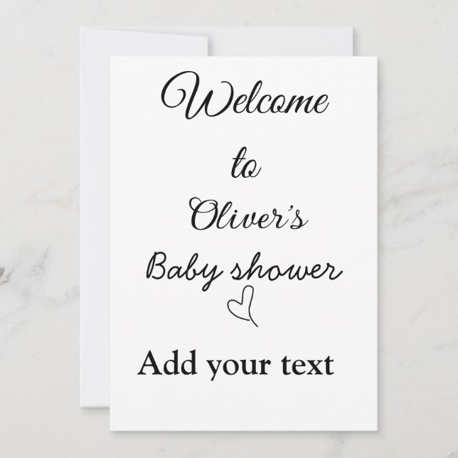 Invitation Bienvenue dans le baby shower ajouter un devis de  (Devant)