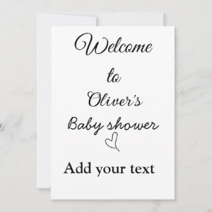Invitation Bienvenue dans le baby shower ajouter un devis de