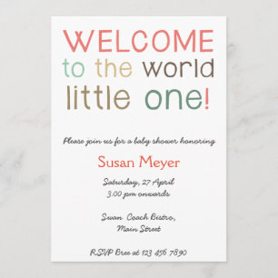 Invitation Bienvenue dans le monde petit un baby shower invit