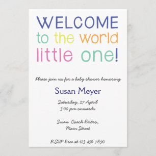 Invitation Bienvenue dans le monde petit un baby shower invit