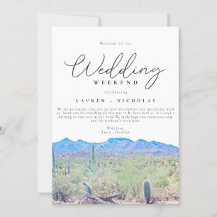 Invitation Bienvenue du week-end Mariage en Arizona