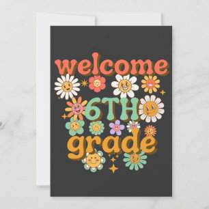 Invitation Bienvenue en 6e, premier jour d'école, bienvenue