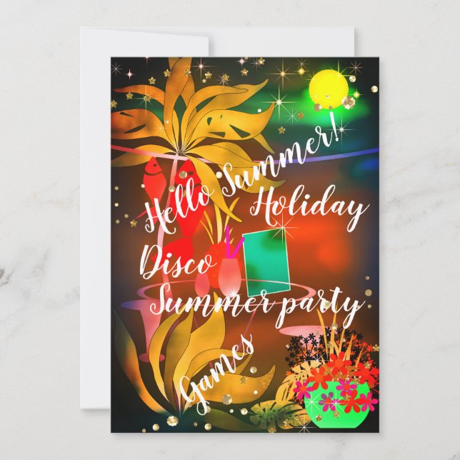 Invitation Bienvenue ! Fête de plage (Devant)