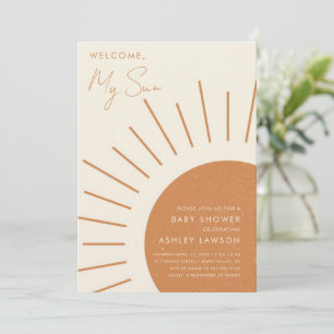 Invitation Bienvenue Mon Baby shower Sun Modern Boho_2