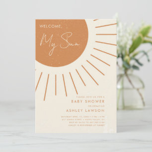 Invitation Bienvenue My Sun Modern Boho Baby shower Invitatio