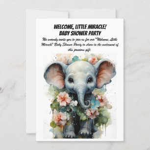 Invitation Bienvenue, Petit Miracle ! - Baby shower Party Inv