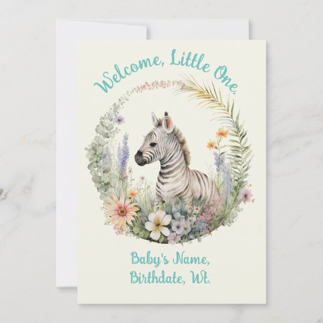 Invitation Bienvenue, petite naissance annonce/Fête de bébé (Devant)