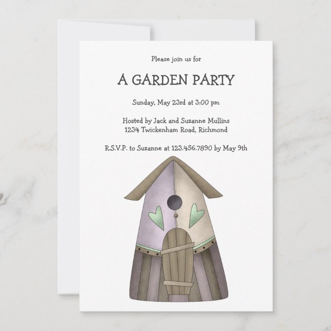 Invitation Bienvenue Printemps ・ Maison d'oiseaux pourpre (Devant)