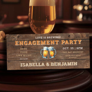 Invitation Bière à thème Brasserie Bois Billet d'engagement