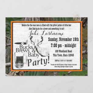 Invitation Bière de Bucks et Baby Shower