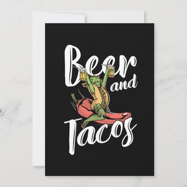 Invitation Bière Et Tacos Mexique Mexique Chili Nachos Cadeau (Devant)