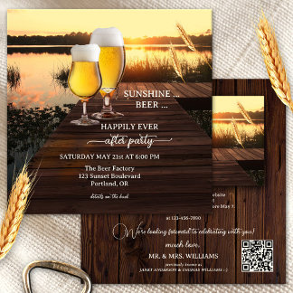 Invitation Bière Festive Coucher De Soleil Heureux Jamais Apr