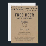 Invitation Bière Gratuite Funny Girl Garçon Premier Anniversa<br><div class="desc">Bière gratuite (et un anniversaire!) Drôle libellé d'invitation pour une fête d'anniversaire amusante 1er. . . dans lequel les adultes célèbrent la fin de l'année épanouissante et fatigante! Les toasts à bière sont dessinés à la main sur un arrière - plan kraft merveilleusement rustique. Coordonner RSVP, Détails, Registre, cartes de...</div>