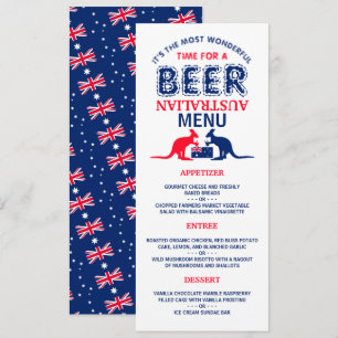 Invitation Bière Kangaroo, Drapeau Australien, Menu Noël