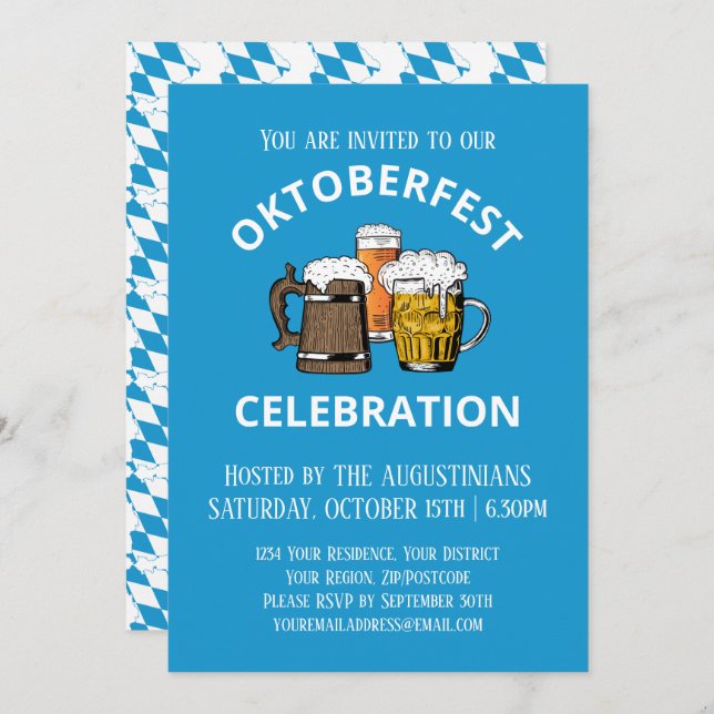 Invitation Bière OKTOBERFEST (Devant / Derrière)