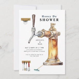Invitation Bière Tap Miel Do Couples Wedding shower