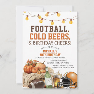 Invitation Bières de football Adulte Homme Anniversaire Adult