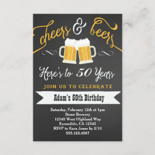 Invitation Bières et encouragements Anniversaire 30e 40e etc