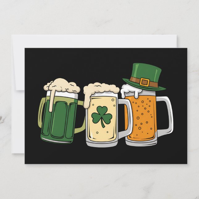 Invitation Bières irlandaises Drapeau de l'Irlande Fête de la (Devant)